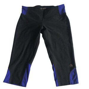 MPG Sport Women's Capri Black/ Blue Leggings Size Small